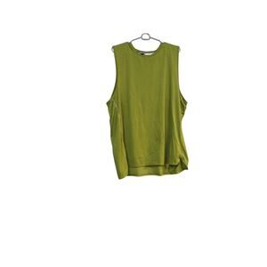 Men's Green Sleeveless Athletic Tank Top Mesh Performance Shirt Gym Workout XL